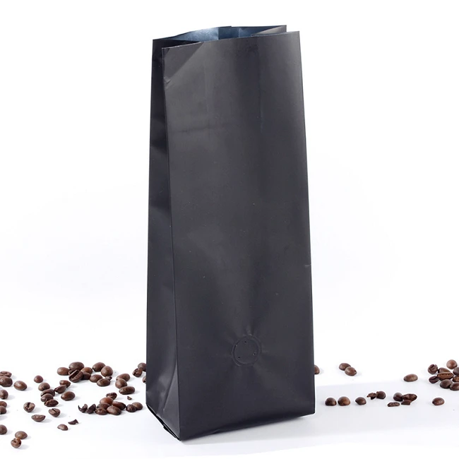Bag Coffi Gusset Ochr Ddu