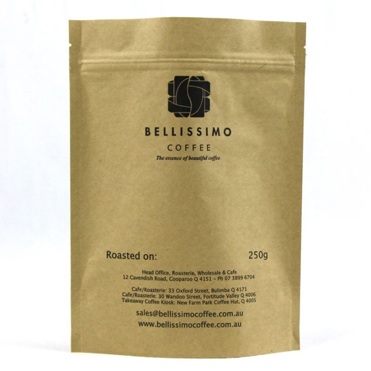 Bagiau Coffi Sefydlog 250g Gyda Zipper