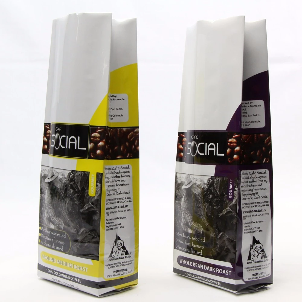Bag Pecynnu Coffi Gusset Ochr Ffoil Alwminiwm Aluminum Foil Side Gusset Coffee Packaging Bag