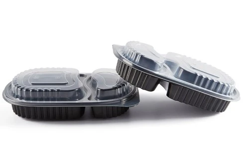 Oval 2 Compartment Food Container