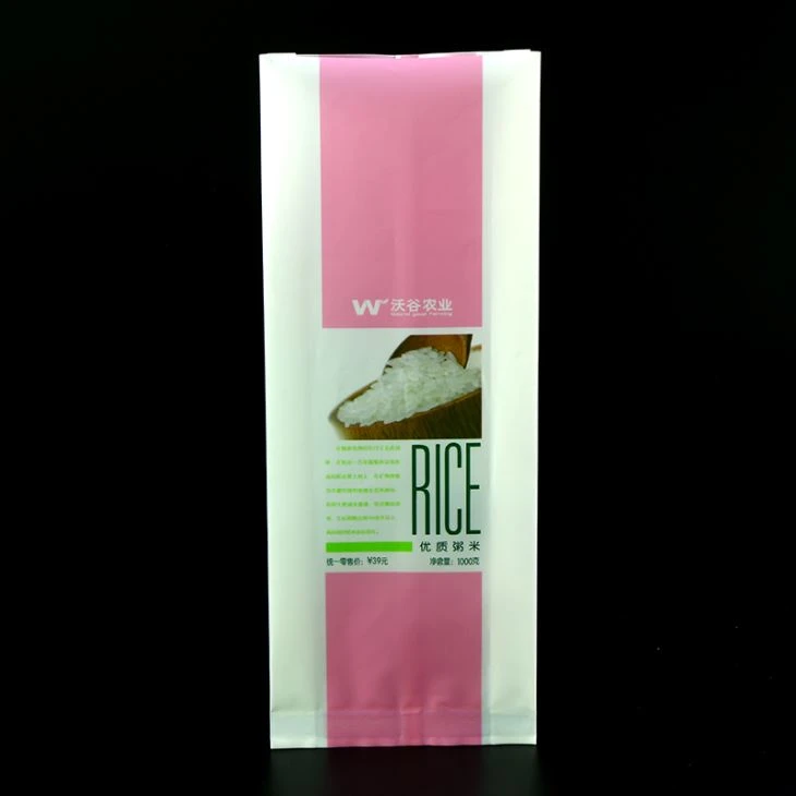 Bag Pecynnu Plastig Reis Vacuum Side Guesset