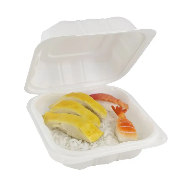 Cynhwysyddion Bwyd colfachog 6x6 Modfedd Gradd Bwyd FDA