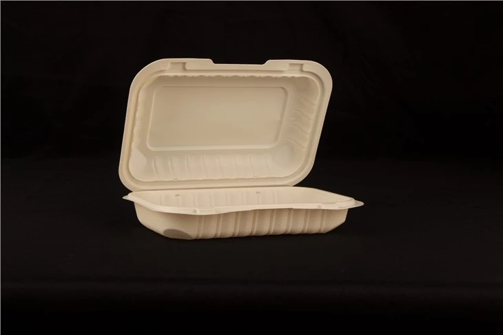 9x6inch Hinged I Go Clamshell Cynhwysydd Bwyd Tecawê Wedi'i Lenwi â Mwynau Microdon
