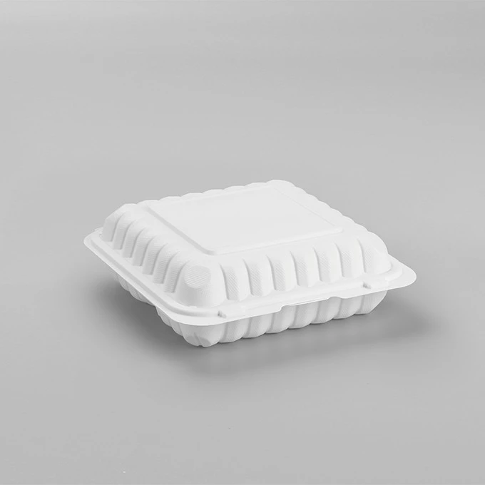 8x8inch Fried Chicken Chips Packaging Biodegradable Food Container Disposable PP Lunch Box Microwave Takeaway Hinged Box