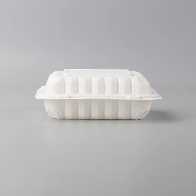 8x8inch Fried Chicken Chips Packaging Biodegradable Food Container Disposable PP Lunch Box Microwave Takeaway Hinged Box