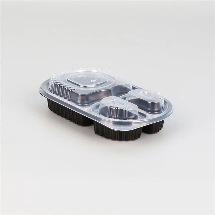 Cynhwysydd Paratoi Prydau Bwyd Plastig 3 Compartment