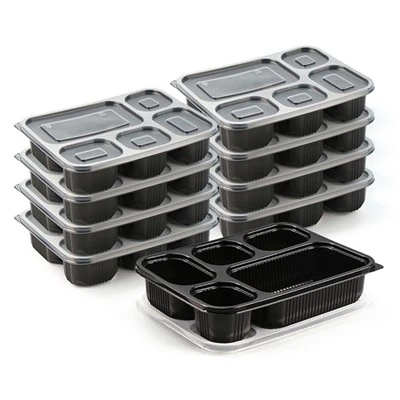 Blwch Bento 5 Compartment tafladwy