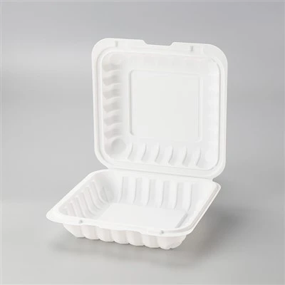 Cynhwysyddion Bwyd Clamshell 8x8 Inch MFPP Colfach i Fynd