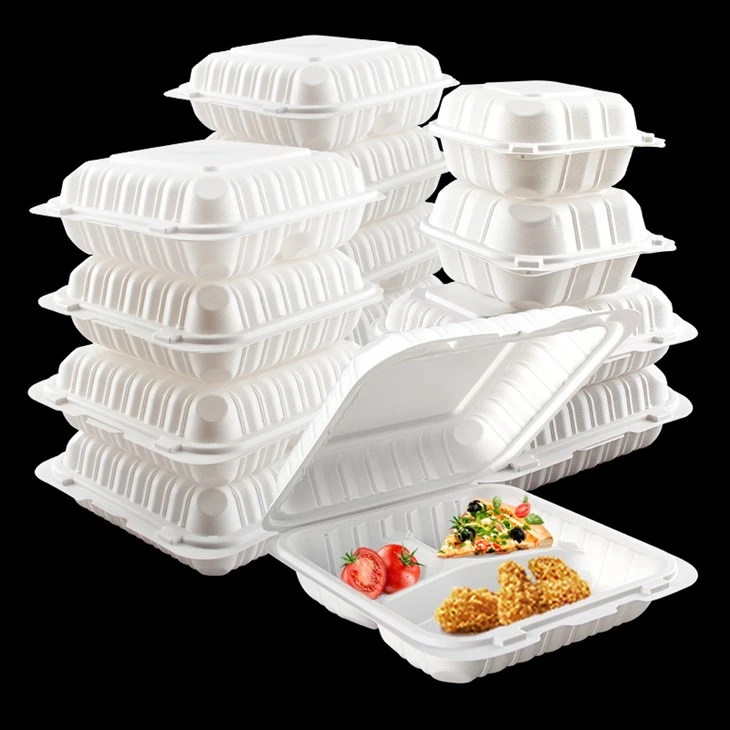 Cynhwysydd Blwch Bento tafladwy Gwyn
