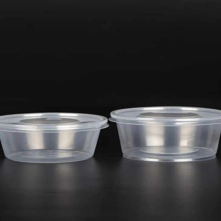 Bowlenni crwn plastig gyda chaeadau