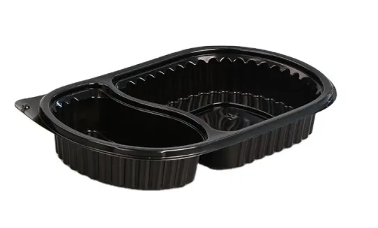 Cynhwysydd Bwyd PP Oval 2 Compartment
